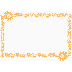 矢量手绘简约花纹边框