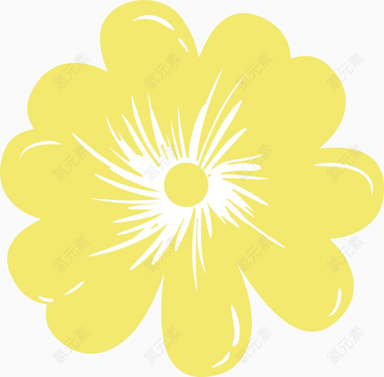 简单手绘嫩黄菊花