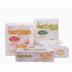 两条卷纸和两盒抽纸