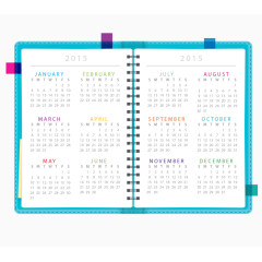 矢量笔记本日历内页设计免费图片