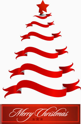 红色不规则丝带星星图案