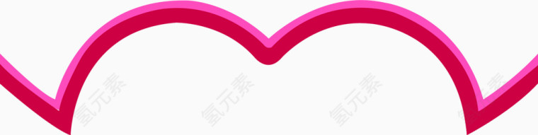 七夕情人节元素半个粉色爱心