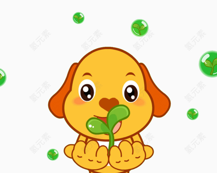 卡通人物植树