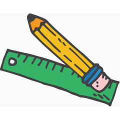 手绘文具矢量图