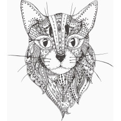 手绘花纹矢量豹子