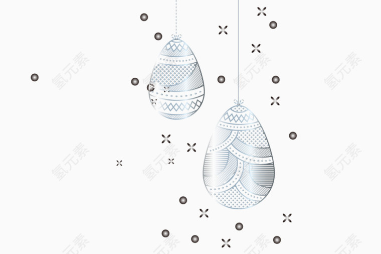 矢量银色圣诞球