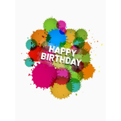 彩色斑点生日快乐
