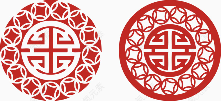 新年春节禄字剪纸窗花鸡年元旦