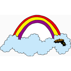 卡通彩虹云彩矢量