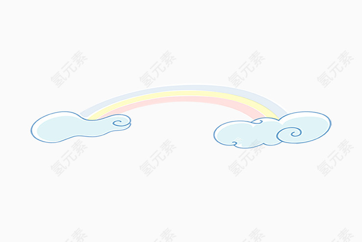 卡通彩虹云朵