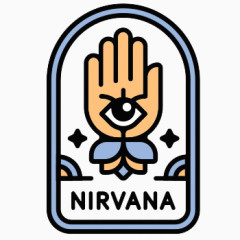 一只手上有眼睛下面有字母的图标