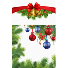 手绘圣诞铃铛和圣诞球