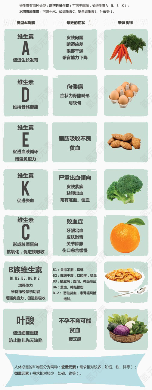 维生素简介与缺乏症状