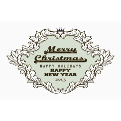 矢量复古花纹标签欧式繁复华丽奢华英文