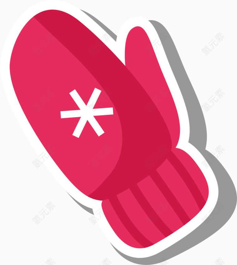 红色冬季手套素材