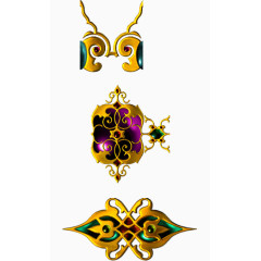 矢量金质花纹素材