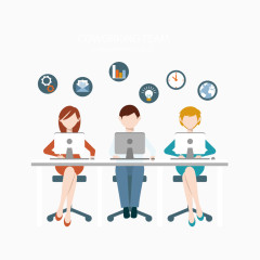 矢量商务人士工作场景