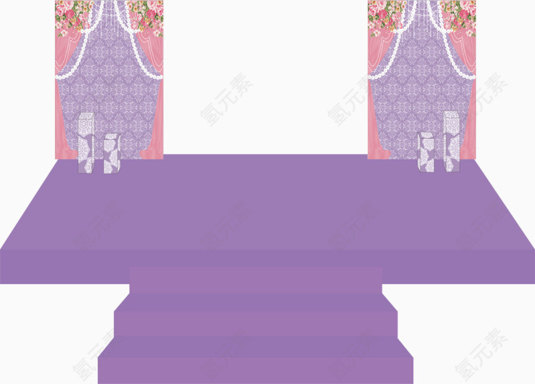 矢量图暖色舞台