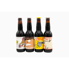 褐色酒瓶艺术贴纸免费元素下载