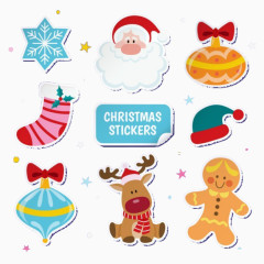 可爱平面圣诞元素