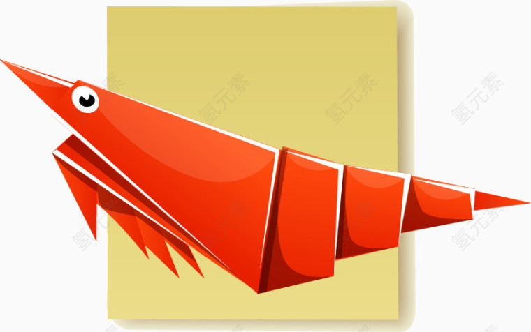 抽象红色龙虾图案