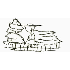 林间小屋简笔画
