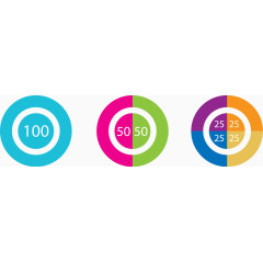 彩色圆环PPT元素矢量素材