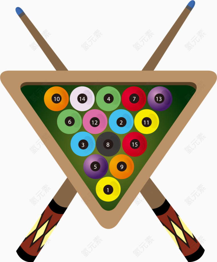 矢量桌球店标标签