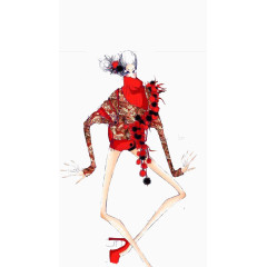 红色系服装设计封面图