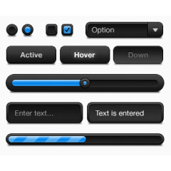 黑色下载按钮UI
