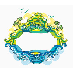 古文案插画椰子树