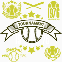 矢量飘带和棒球