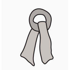 灰色的冬季保暖围巾