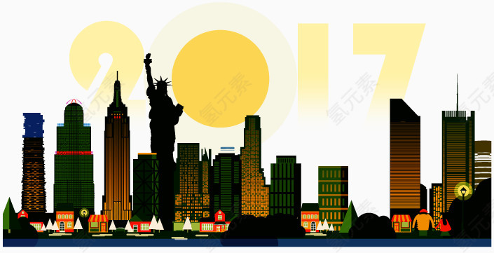 矢量2017黄昏情景