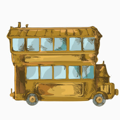 矢量老式公交车