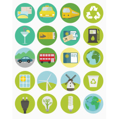 绿色旅行和环保PNG图标