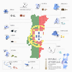 葡萄牙国旗点状图高清免扣素材