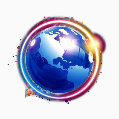 蓝色地球炫光色彩