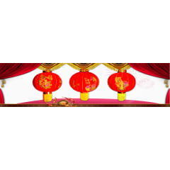 中国风红色灯笼帷幕背景