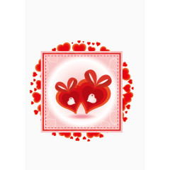 创意红色丝带爱心背景装饰矢量素材