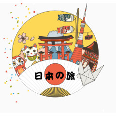 装饰圆形日本旅游