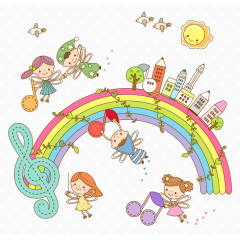 彩虹壁纸矢量图