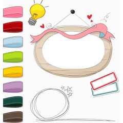 矢量丝带与灯泡