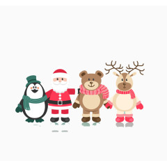 可爱圣诞角色矢量