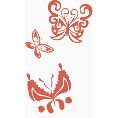 矢量布艺蝴蝶花纹