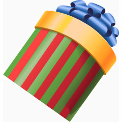 绿色条纹卡通圆形礼盒