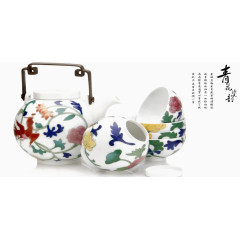 彩色茶具