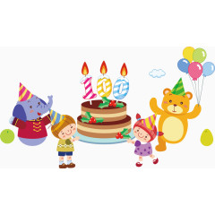 蛋糕儿童生日海报促销素材