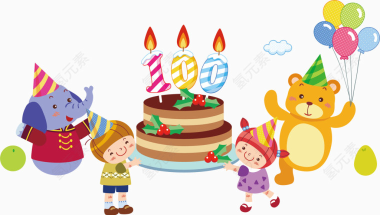 蛋糕儿童生日海报促销素材