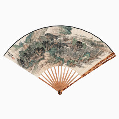 古典山水风景画折扇